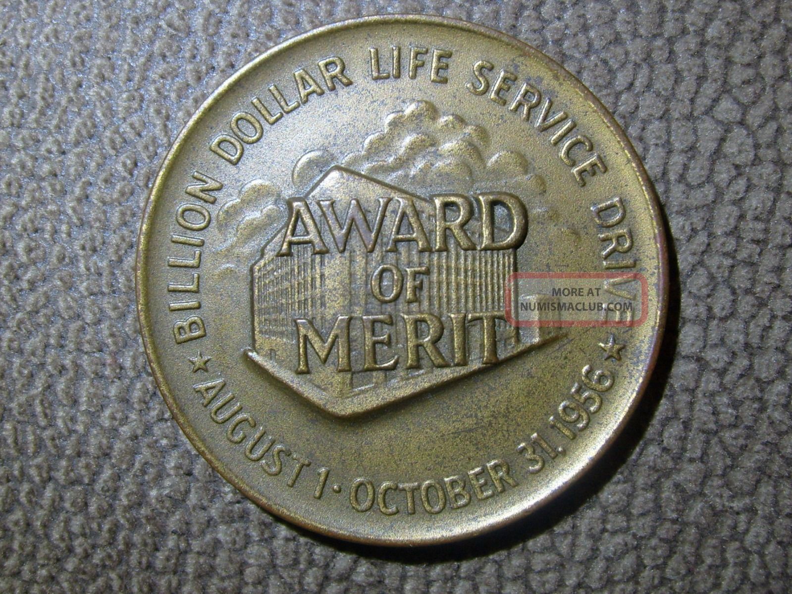Vintage 1956 Nationwide Insurance Award Of Merit Coin