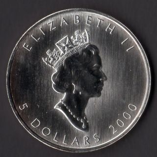 Canada 2000 5 Dollar Silver Maple Leaf Proof photo
