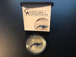 Palau $5,  25g Silver Coin,  2013,  Humpback Whale - Wildlife Conservation photo