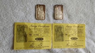 1982 Silver Ingots With Assay Certificates.  999 Pure photo