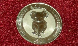 1988 Australia Proof $100 Koala Bear,  1 Ounce Pure Platinum,  Rare First Year Gem photo