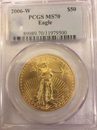 Pcgs Ms70 2006 - W 1oz Gold American Eagle $50 photo
