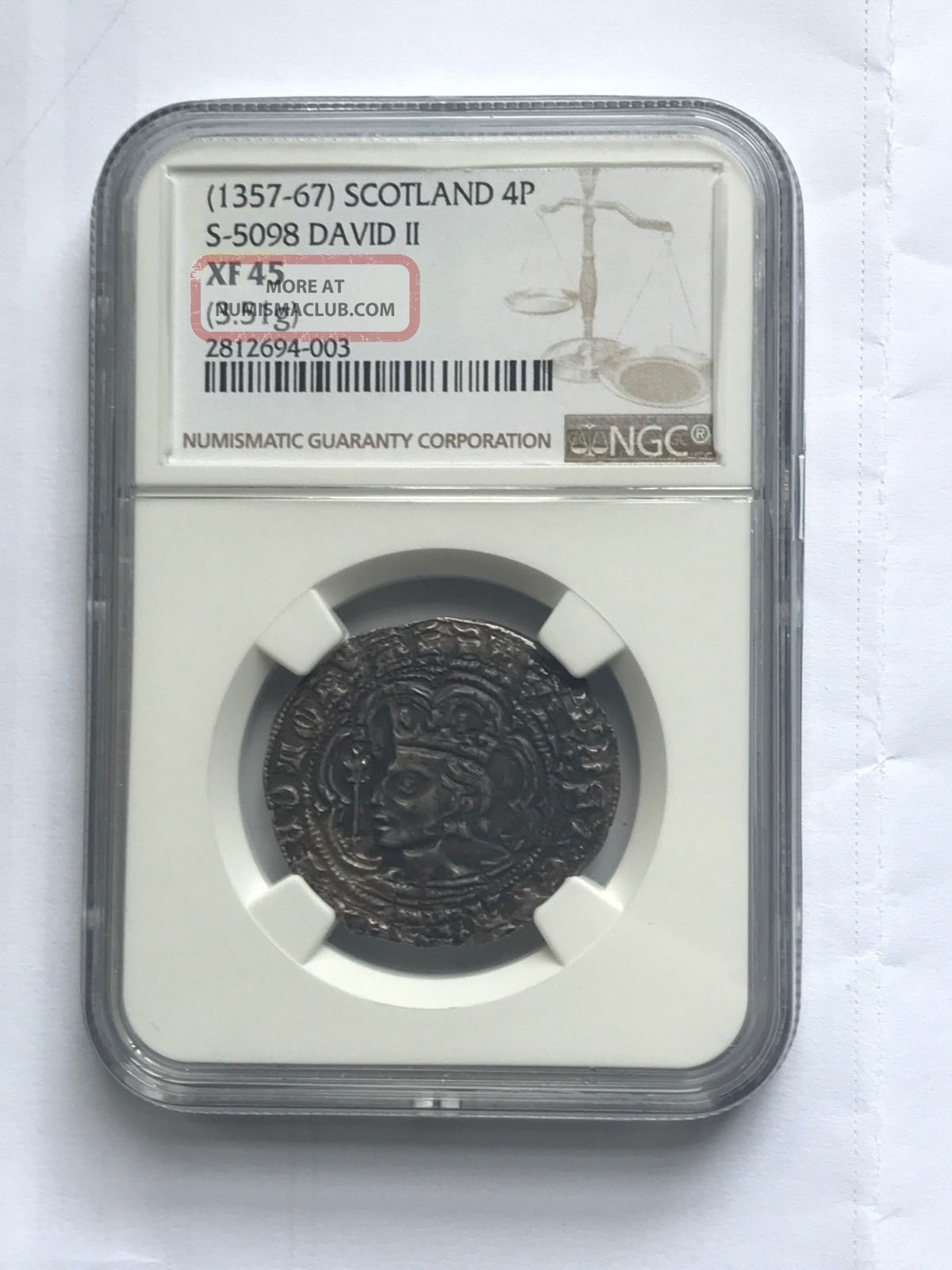Scotland David Ii 1357 - 67 Groat Ngc Xf 45 Coins: Medieval photo