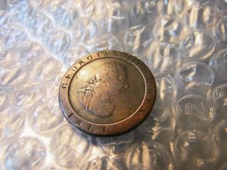 1813 Isle Of Man Copper Coin photo