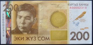 Kyrgyzstan 200 Som A.  Osmonov 2010 (2014) Commemorative Folder Unc P - 32 photo