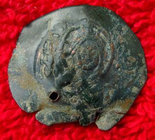 Stunning Byzantine Bronze Cup Shape Coin Tetarteron Palaiologos 12th Ad (755 -) photo