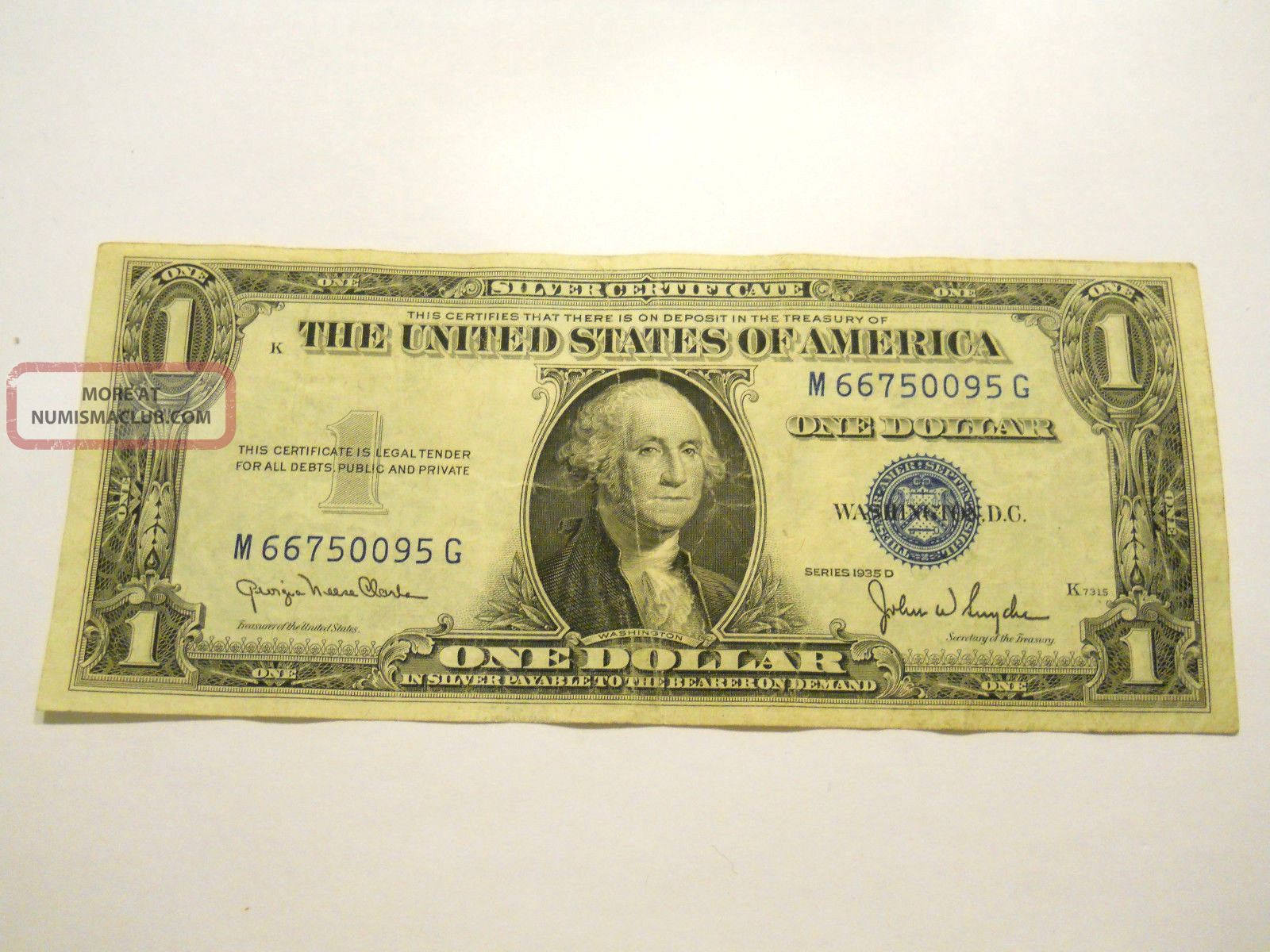 1935d $1.  00 U.  S.  Silver Certificate Small Size Notes photo