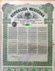 Mexico - Republica Mexicana 4 Gold Loan 20£ 1910 Stocks & Bonds, Scripophily photo 1