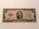 Vintage $2 1928 - D Federal Reserve Note Two Dollar Jefferson Red Seal Dollars Small Size Notes photo 1
