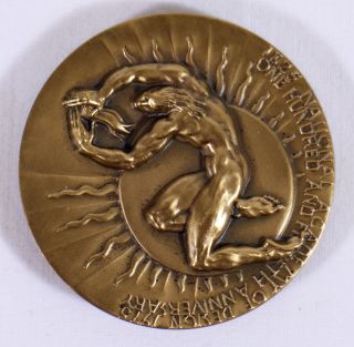 1975 National Academy Of Design - 150th Anniversary Bronze Medallion - Don De Lue photo