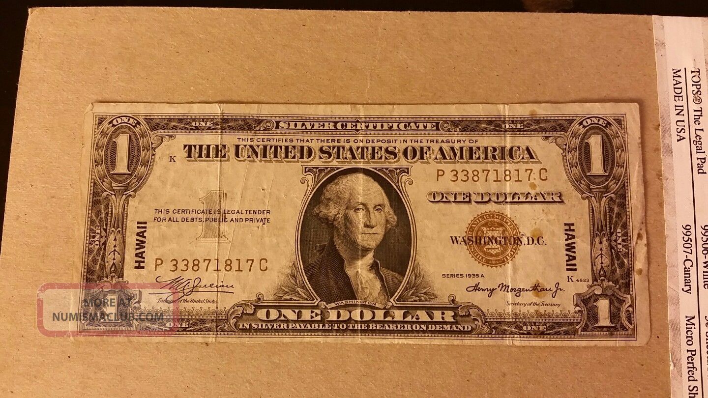 1935a Circulated Hawaii Dollar $1 Brown Seal Small Size Notes photo