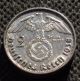 Old Silver 2 Reichsmark Coin Nazi Germany Swastika 1938 E Dresden Third Reich Germany photo 1