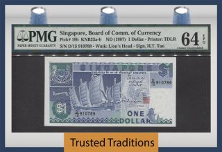 Tt Pk 18b 1987 Singapore 1 Dollar 