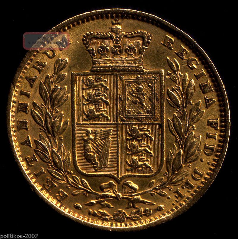 1851,  Gold Full Sovereign,  Victoria Young Head - Shield (ef?) Iolas UK (Great Britain) photo