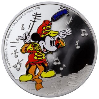 2016 Niue 1 Oz.  Proof Silver Disney Mickey - Band Concert In Ogp Sku41996 photo