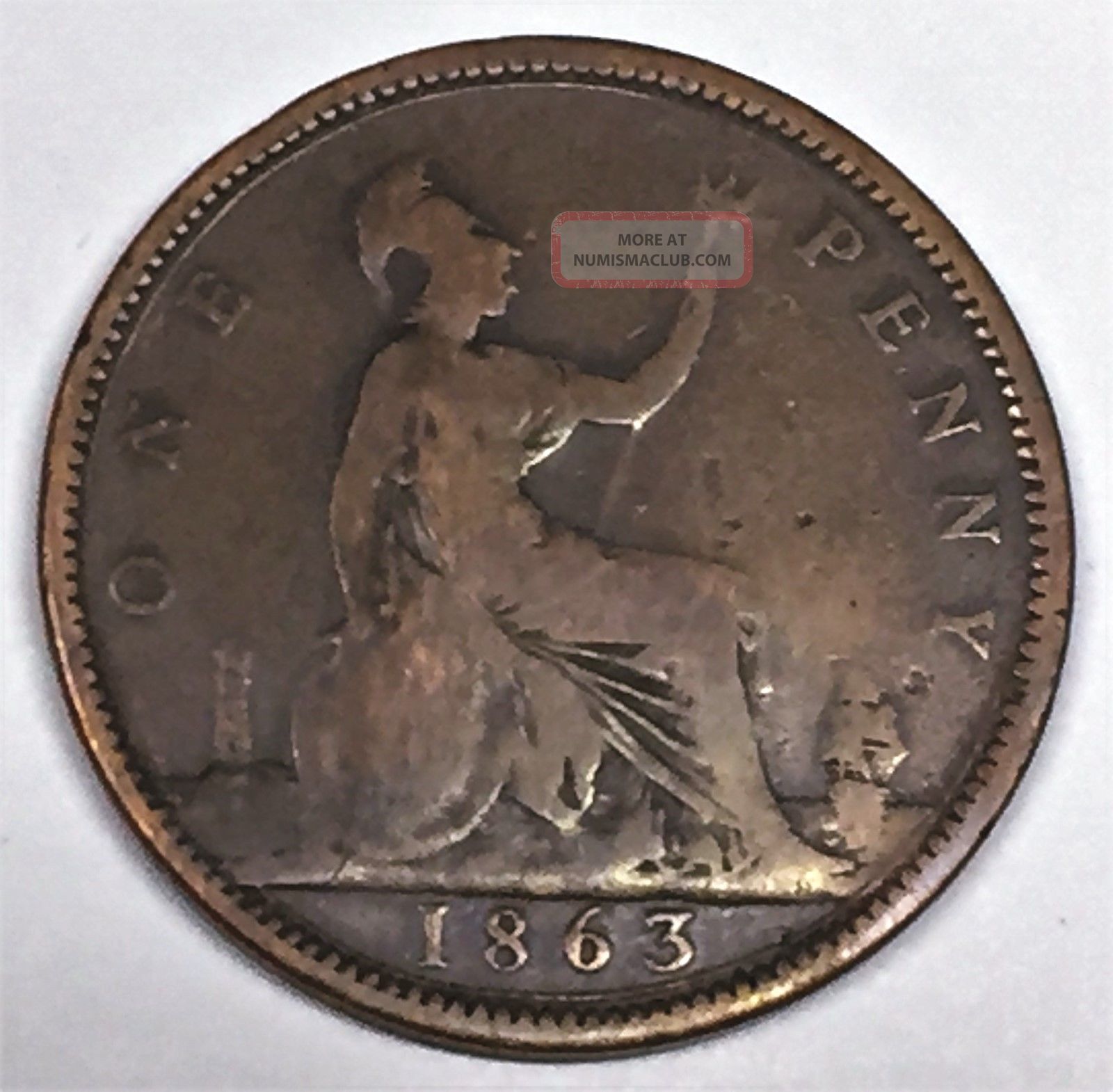 C3107 Great Britain Coin,  Large Penny 1863 UK (Great Britain) photo