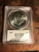 2017 $1 American Silver Eagle Pcgs Ms69 Donald Trump First Strike Label Coins photo 1