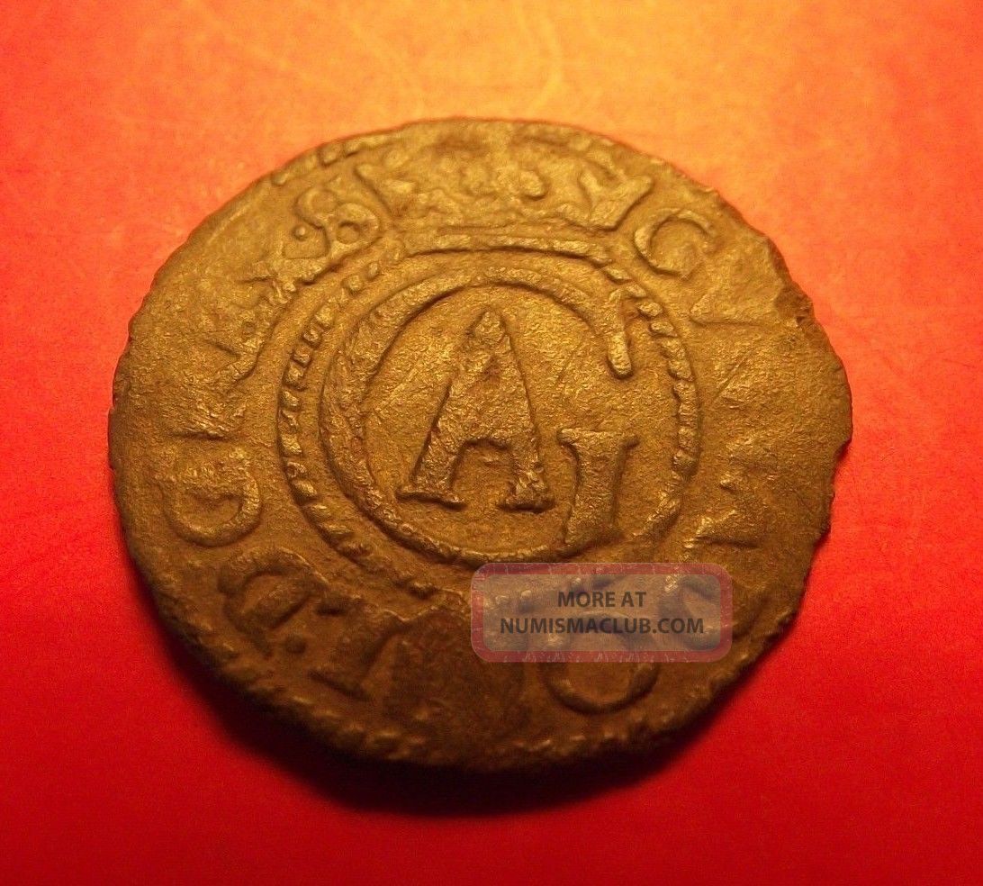 Sweden Livonia Rare 1632 Gustav Ii Adolf Riga Schilling Solidus Silver Coin Ag Coins: Medieval photo
