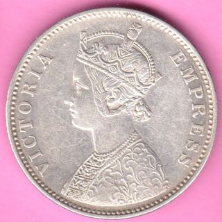 British India - 1880 - Dot Variety - One Rupee - Victoria Queen - Silver Coin - 24 photo