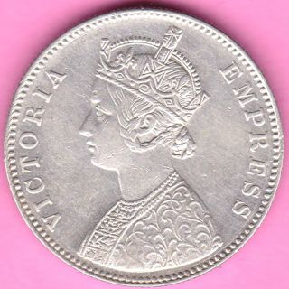 British India - 1885 - One Rupee - Victoria Queen - Rarest Silver Coin - 23 photo