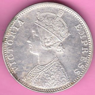 British India - 1901 - ' B ' Incuse - One Rupee - Victoria Queen - Silver Coin - 26 photo