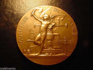 1900 Monnaie De Paris France Universal Exhibit Medal Bronze By Daniel Dupuis photo