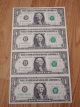 Series 1981 Uncut Sheet Of (4) $1 Bills,  Bureau Of Engraving And Printing Small Size Notes photo 3