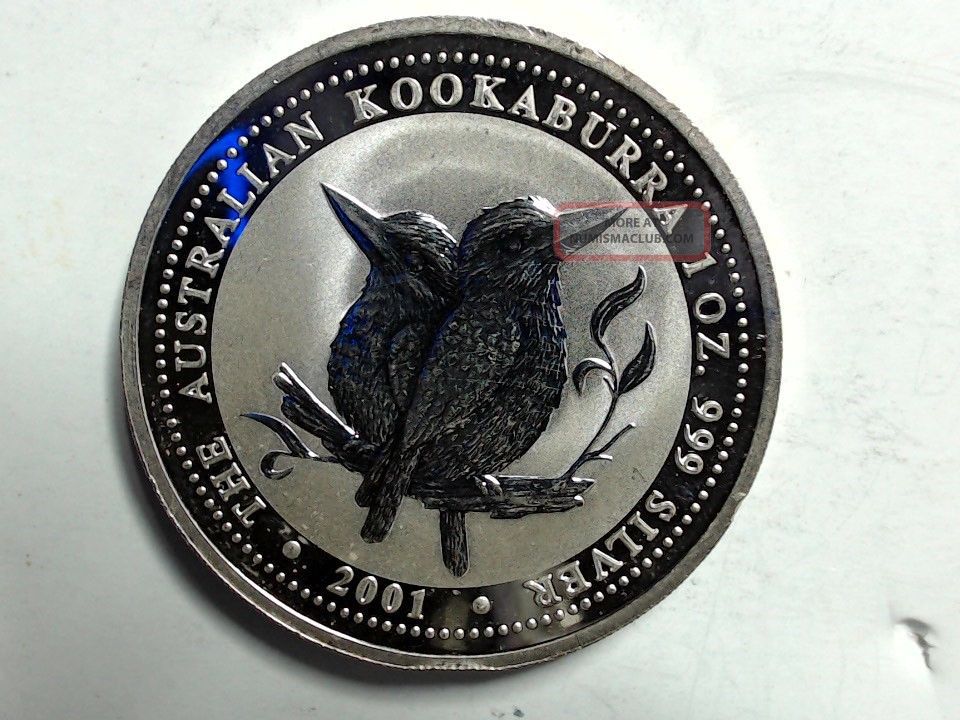 2001 Australia Kookaburra Birds 1 Ounce Silver Coin Australia photo