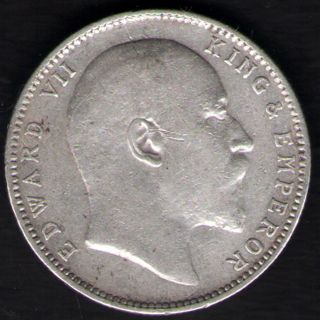 British India - 1905 - Edward Vii One Rupee Silver X - Fine Coin Ex - Rare Date photo