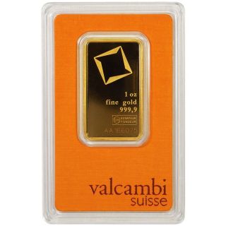 Daily Deal - 1 Troy Oz Valcambi Suisse.  9999 Fine Gold Bar In Assay photo