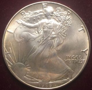 1986 American Eagle 1oz.  Fine Silver One Dollar Coin photo