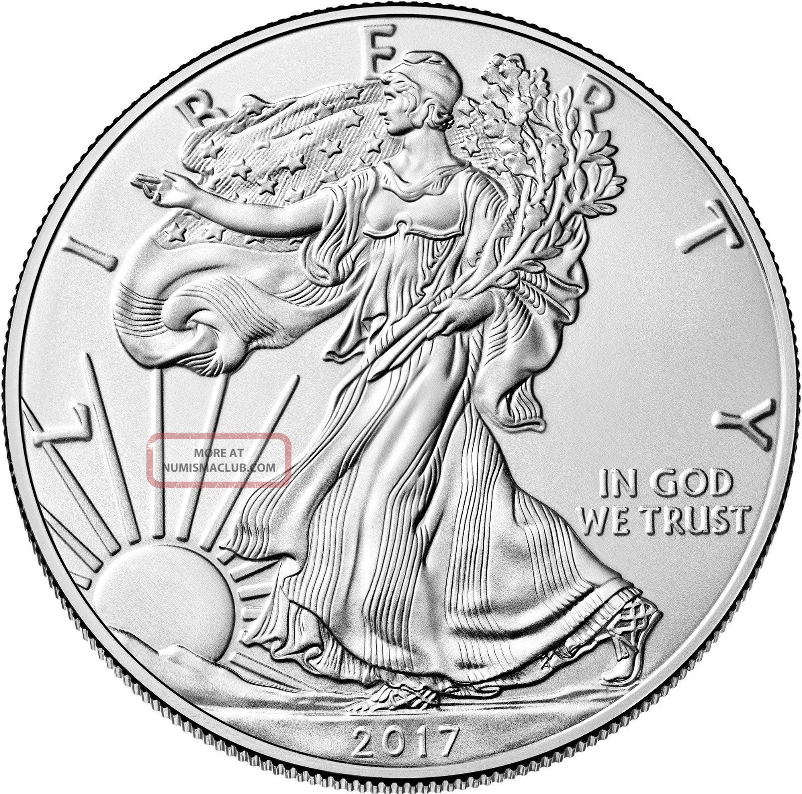 2017 1 Oz Silver American Eagle Bu 1 Bullion Coin 999 Fine One 