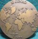 Poet CamÕes / World Map & Wind Rose Display 90mm 1977 Bronze Medal By C Antunes Exonumia photo 3