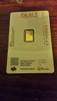 Pamp Suisse 1 Gram.  9999 Gold Bar Fortuna With Assay Certificate Gold photo 1