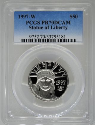 1997 - W Pcgs Pr70 1/2 Oz Proof Platinum Eagle $50 photo