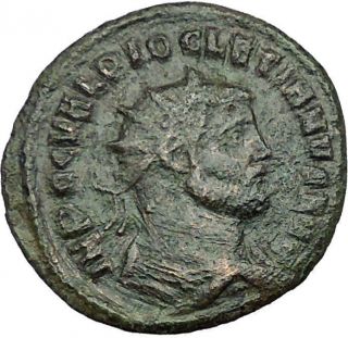 Diocletian Receiving Victory From Jupiter 286ad Ancient Roman Coin I34237 photo