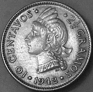Dominican Republic 1942 10 Centavos - - - Choice - - - photo