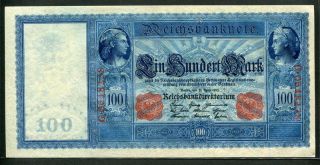 Germany 1910,  100 Mark,  P42,  207x102mm,  Gem Unc photo