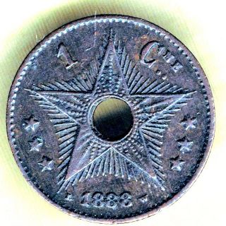 Congo State - 1 Centime 1888 Km 1, photo