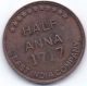 1717 Goddess Laxmi East India Company Half Anna Rare Copper Coin N2 India photo 1