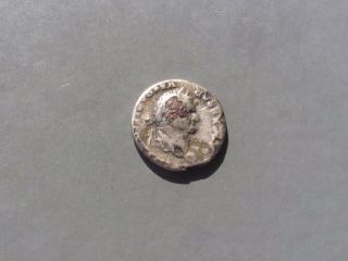B830 Roman Silver Fouree Denarius Coin Of Vespasian From 81 Ad photo