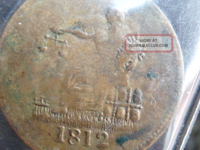 Lower Canada 1812 Imitation Tiffin 1/2 Penny Token Lc - 48c2 I.  C.  C.  S.  Ef - 40 No Res Coins: Canada photo