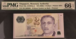 Tt Pk 46a 2006 Singapore 2 Dollars 