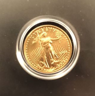 2004 $5.  00 Gold Coin,  1/10 Oz,  American Eagle,  Liberty,  In Case photo