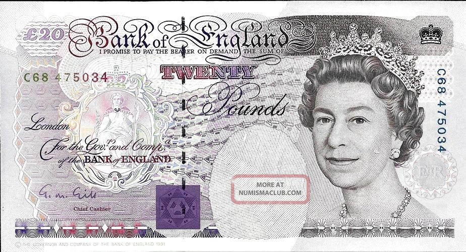 1991 Bank Of England - Great Britain 20 Pounds In Au Pick: 384 Europe photo