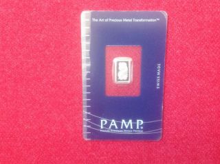 1 Gram Platinum Bar - Pamp Suisse - Fortuna - 999.  5 Fine In Assay photo