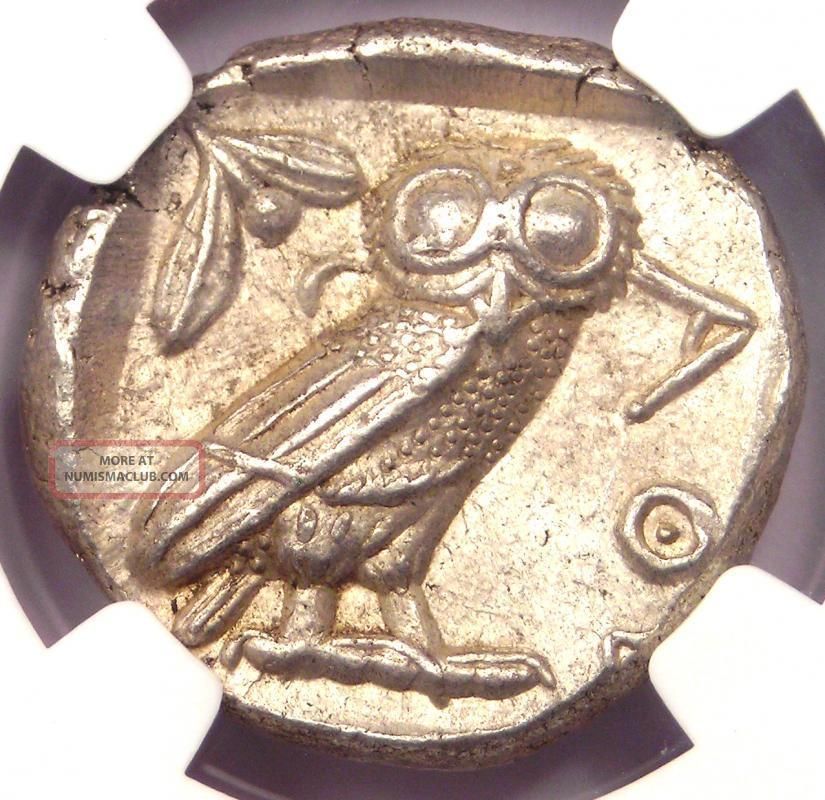 Ancient Athens Greece Athena Owl Tetradrachm Coin (440 - 404 Bc) - Ngc