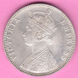 British India - 1901 - ' B ' Incuse - One Rupee - Victoria Queen - Silver Coin - 17 photo