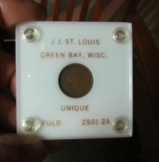 1863 Civil War Token,  J.  J.  St Louis Hardware Dealer,  Greenbay,  Wi photo