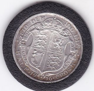 1916 King George V Half Crown (2/6d) - Silver (92.  5) Coin photo